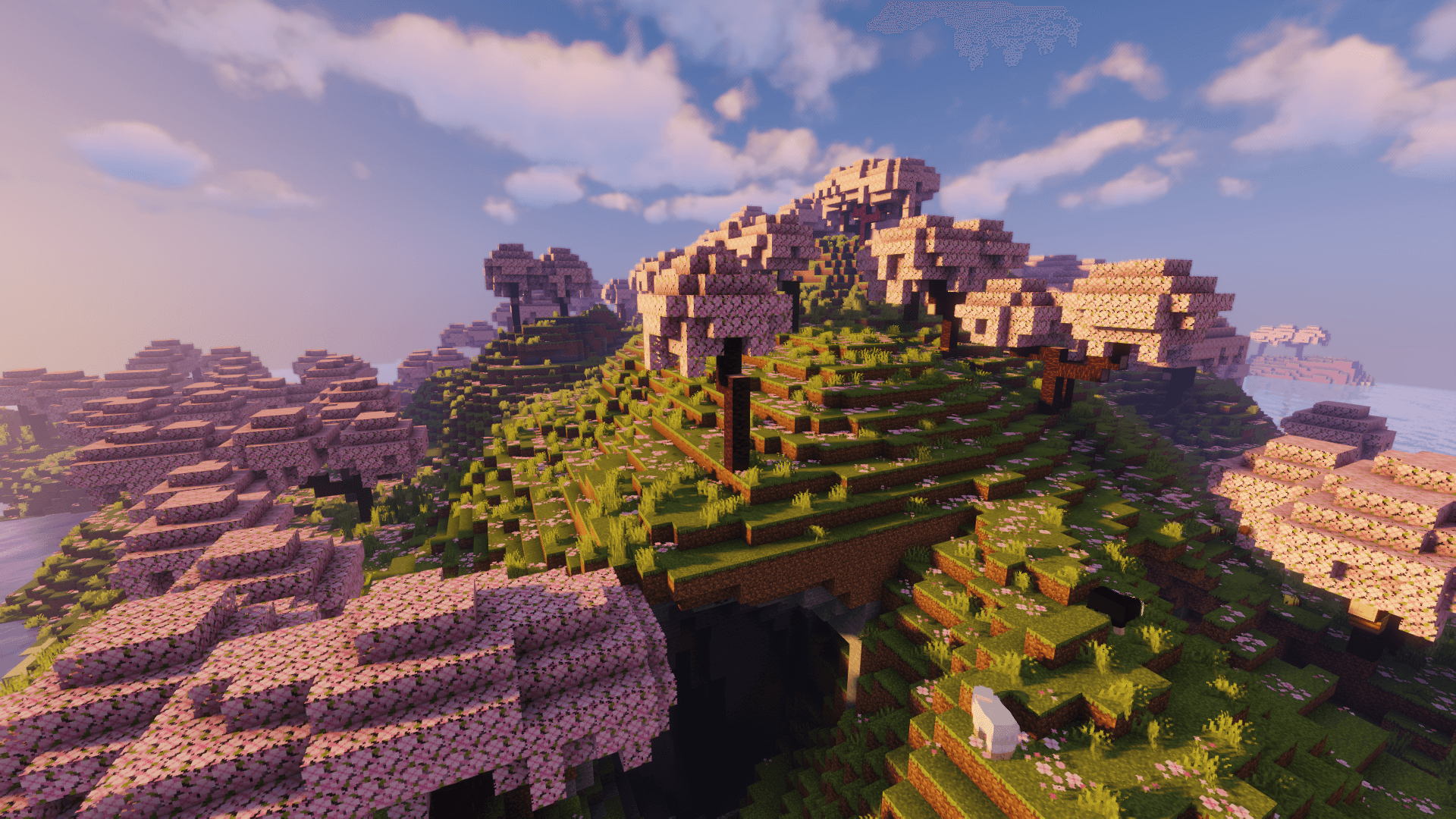 1920x1080 Cherry Blossom Minecraft Wallpaper