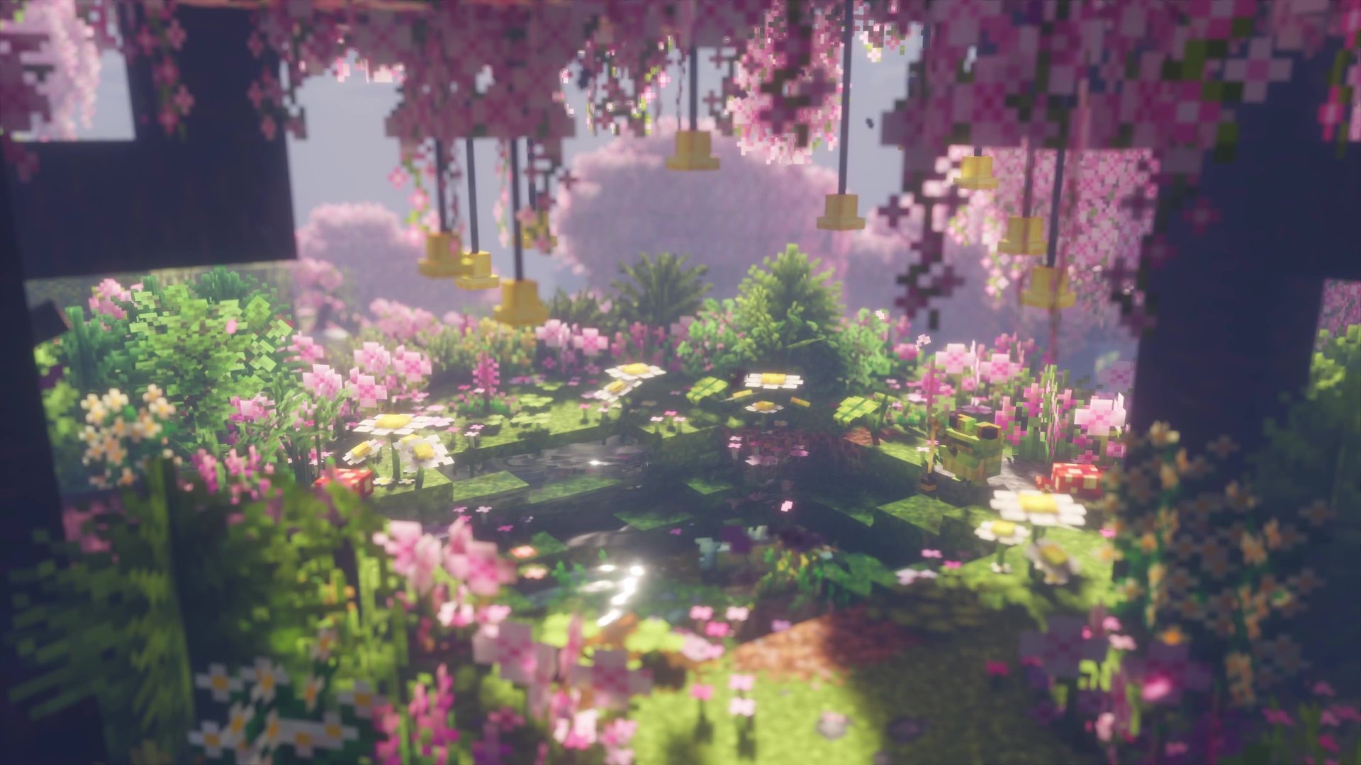 1920x1080 Minecraft Sakura Oasis Live Wallpaper