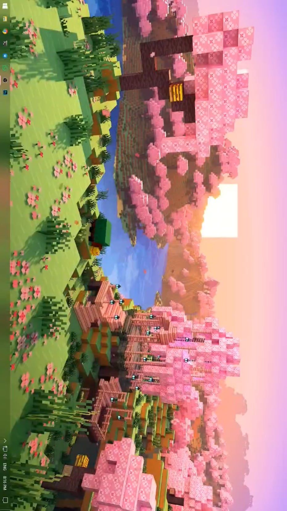 930x1654 Clean debloated windows install with a scenic minecraft wallpaper