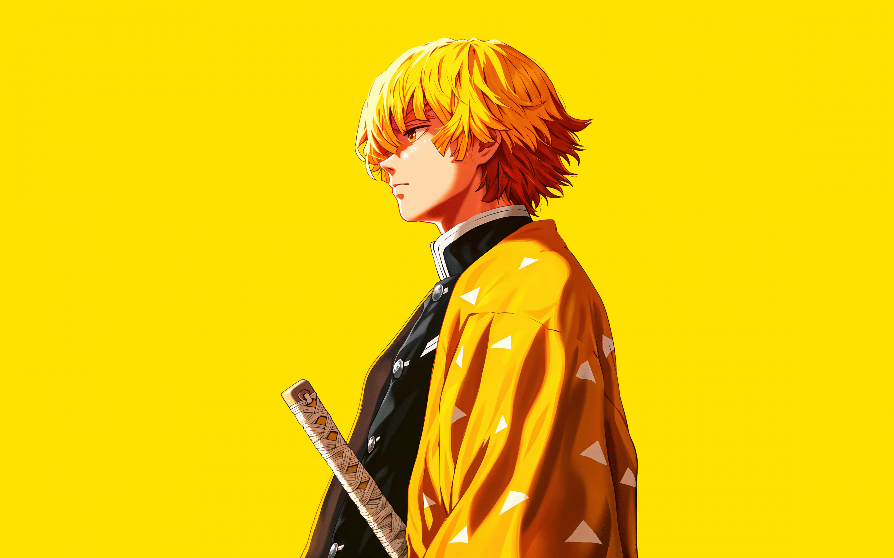 2880x1800 Zenitsu Agatsuma Wallpaper 4K, Yellow aesthetic, 5K