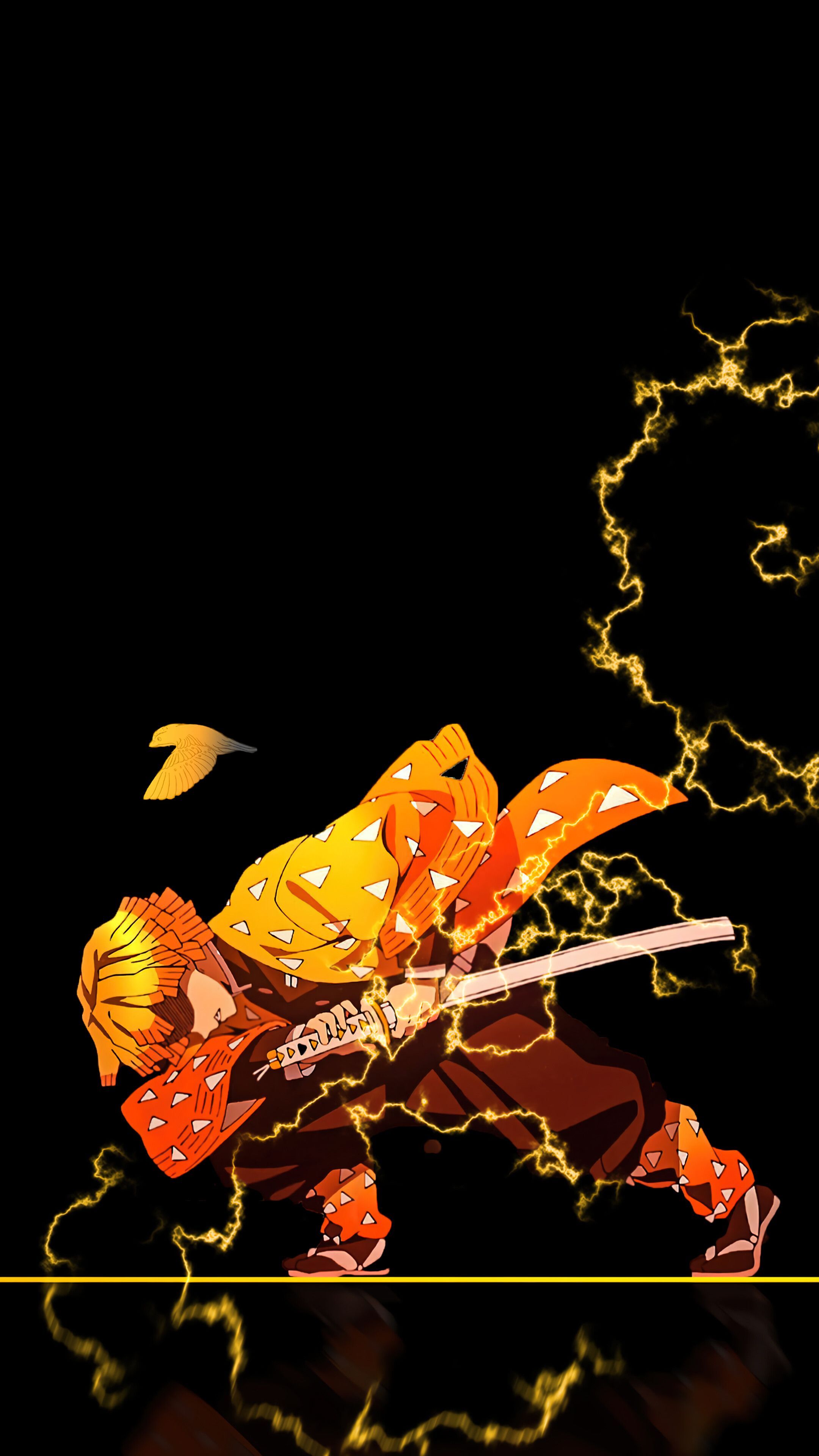 2160x3840 Zenitsu Thunder Breathing Wallpaper iPhone Phone 4K e