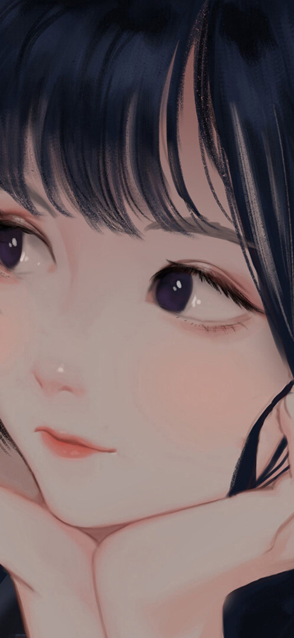 1125x2436 iPhone X wallpaper. art girl cute face anime