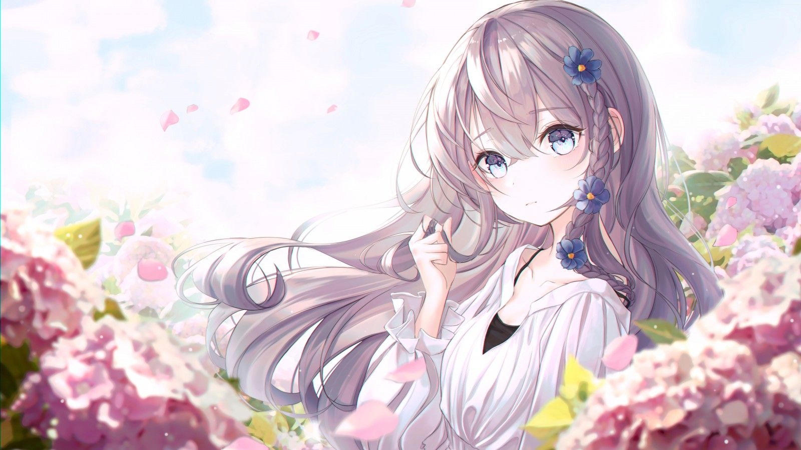 1600x900 Anime Girl Look 4K 5K HD Wallpaper