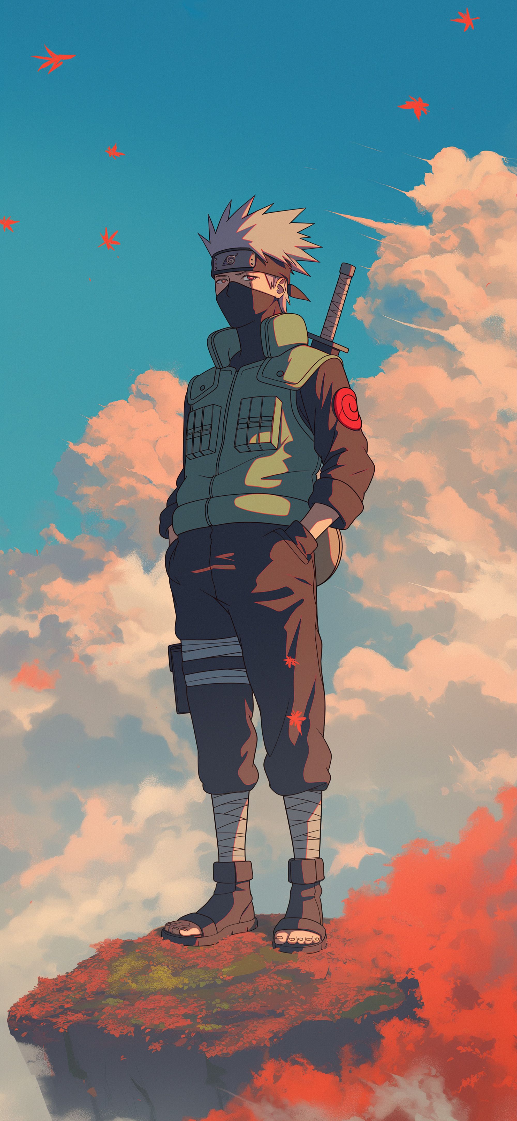 2000x4329 Kakashi Art Style Aesthetic Naruto Wallpaper