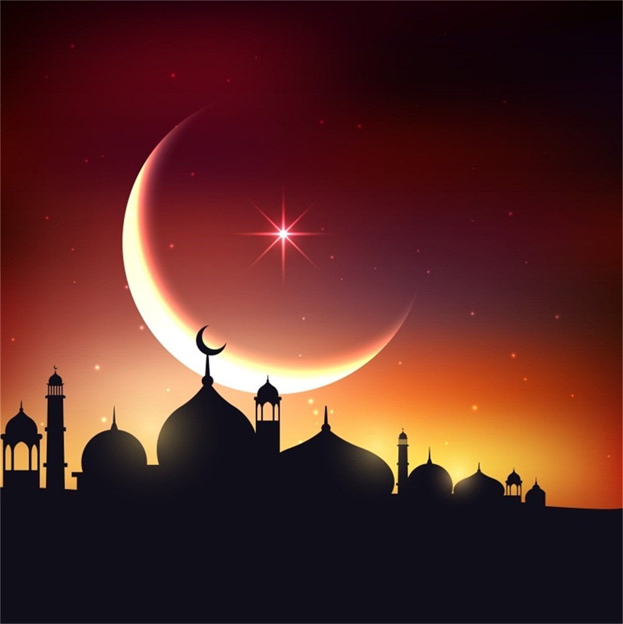 1260x1261 CSFOTO 8x8ft Background for Mosque Night Silhouette Photography Backdrop Ramadan Muslim Islam Religion God Arabic Islamic Pray Arab Eid Traditional Minaret Photo Studio Props Vinyl Wallpaper : Amazon.in: Electronics