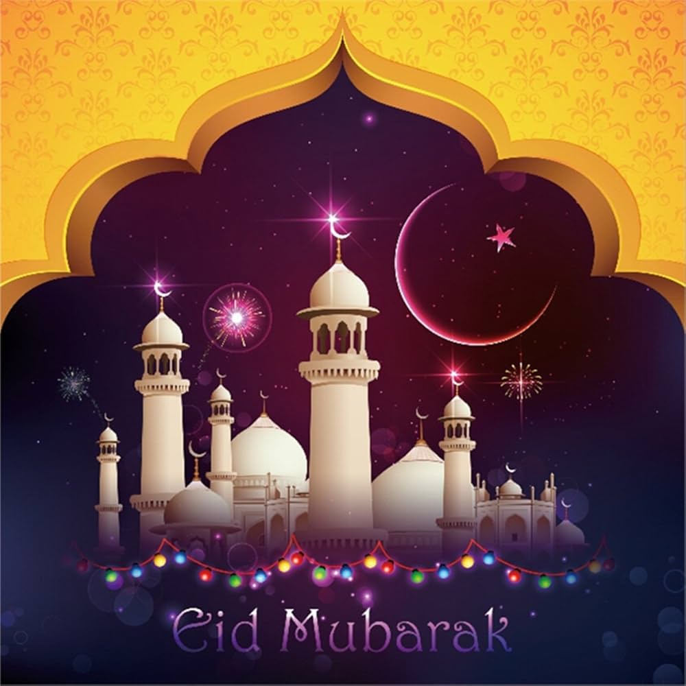 1000x1000 CSFOTO 8x8ft Background for Mosque Night Photography Backdrop Ramadan Muslim Islam Religion God Arabic Islamic Pray Arab Eid Mubarak Traditional Minaret Photo Studio Props Vinyl Wallpaper : Amazon.in: Electronics