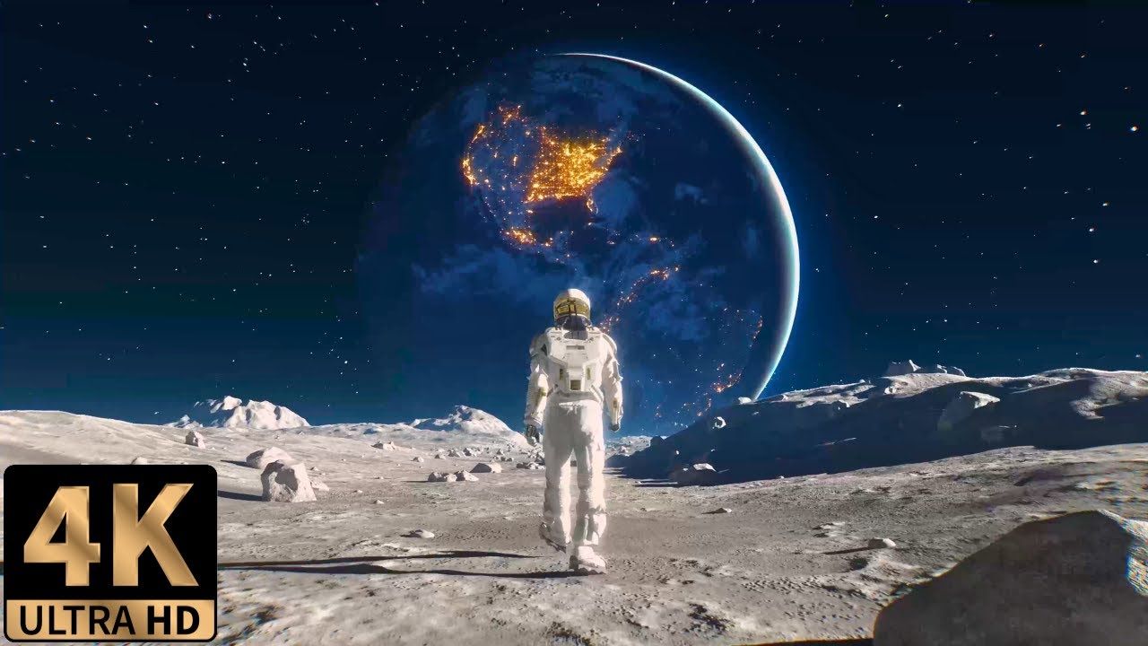 1280x720 Astronaut Walking On The MoonK Live Wallpaper