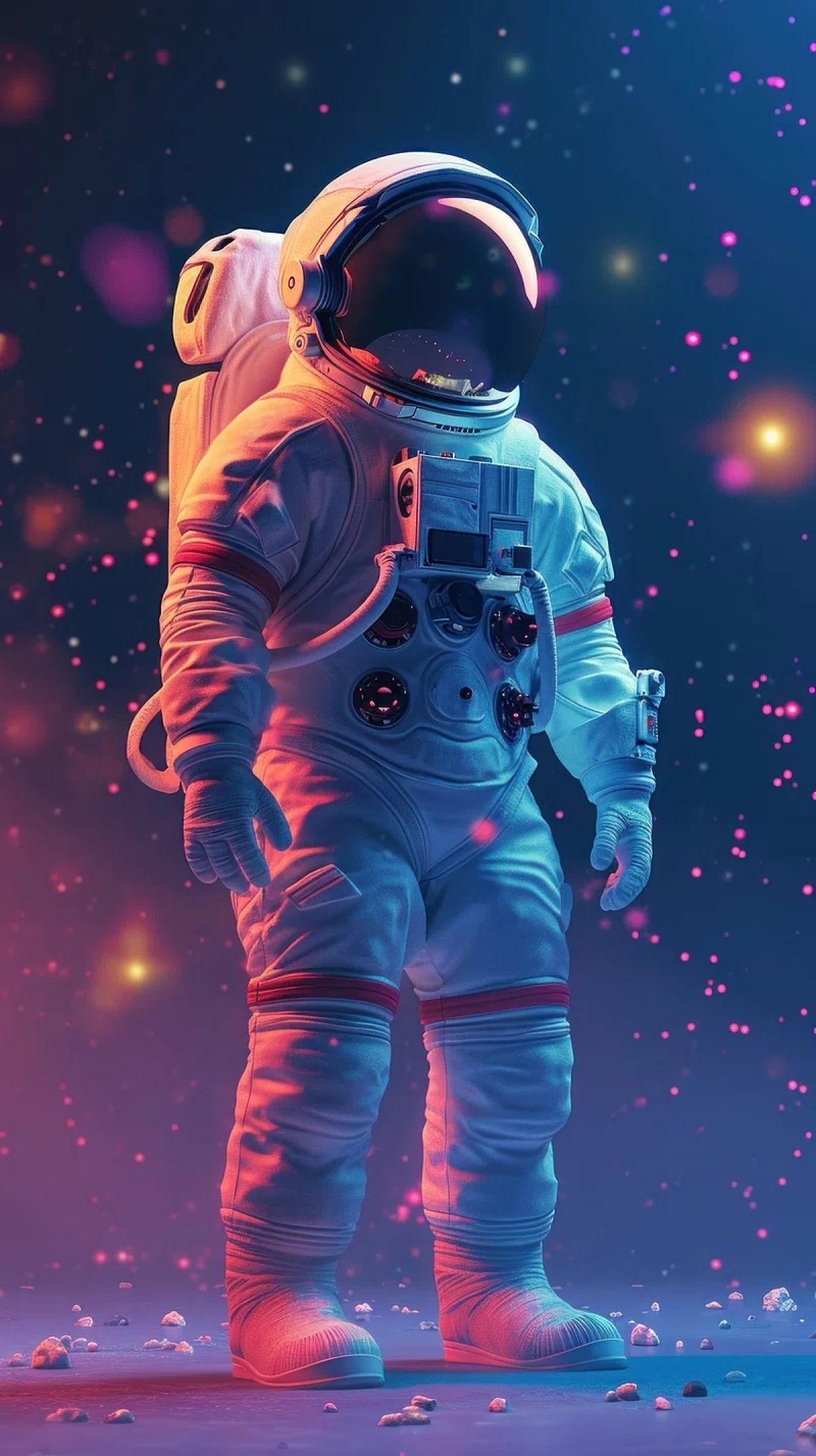 1200x2140 Spaceman Astronaut Blue Purple Dramatic