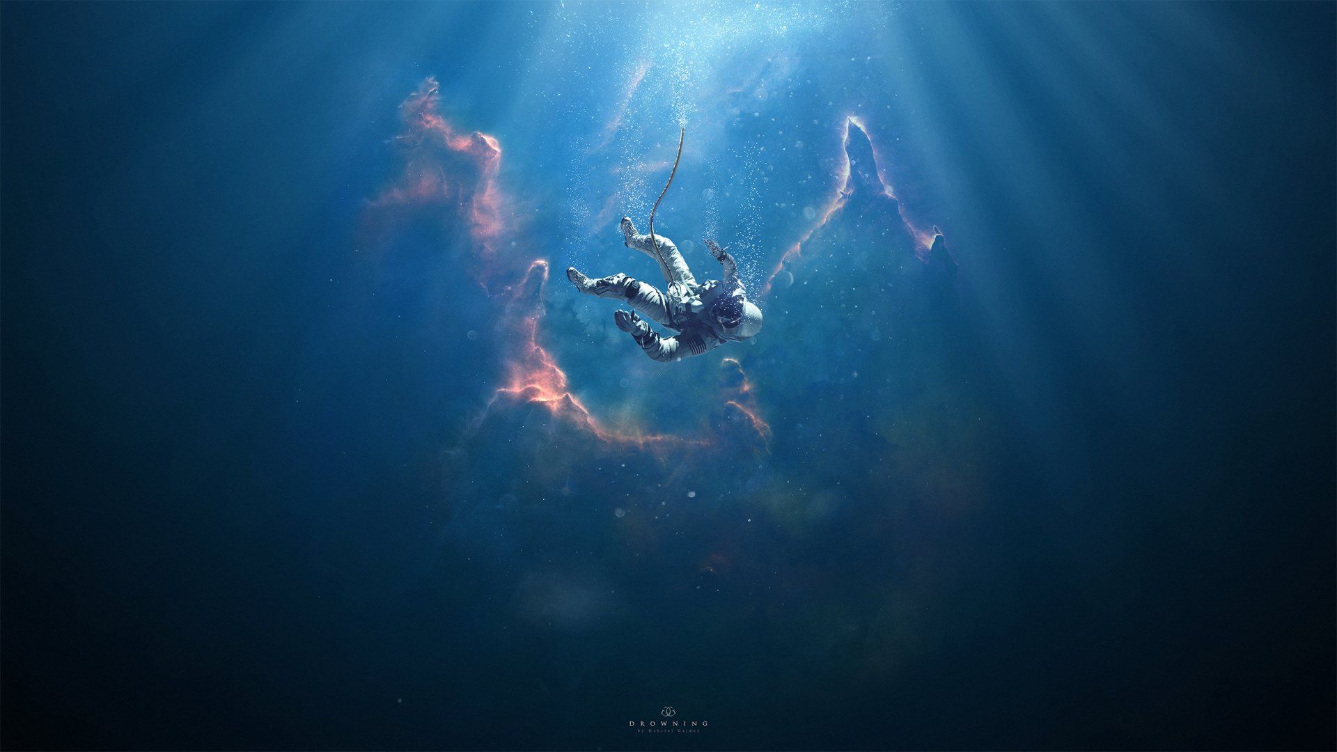 1920x1080 Cosmic Voyage: Sci Fi Astronaut HD Wallpaper By Gabriel Gajdos