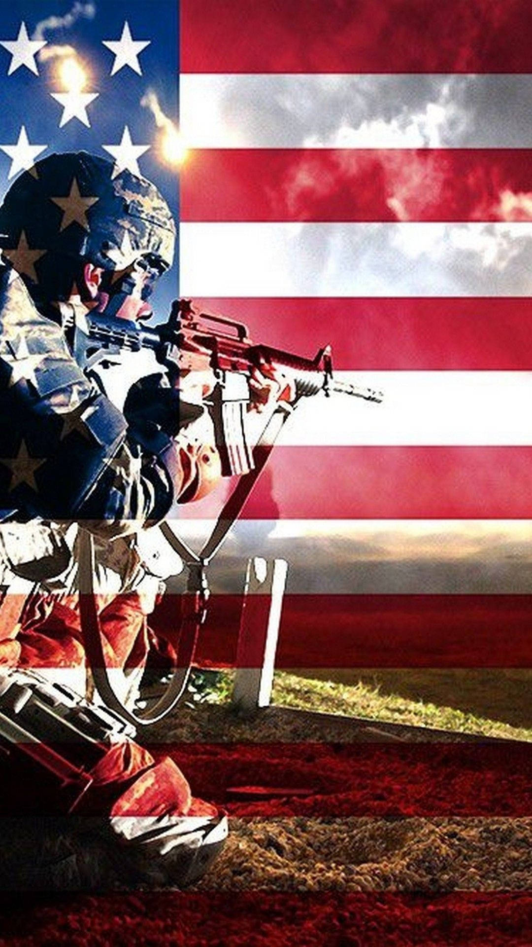 1080x1920 Download American Military Soldier Wallpaper