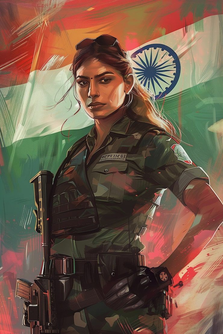 740x1110 Female soldier poster Image