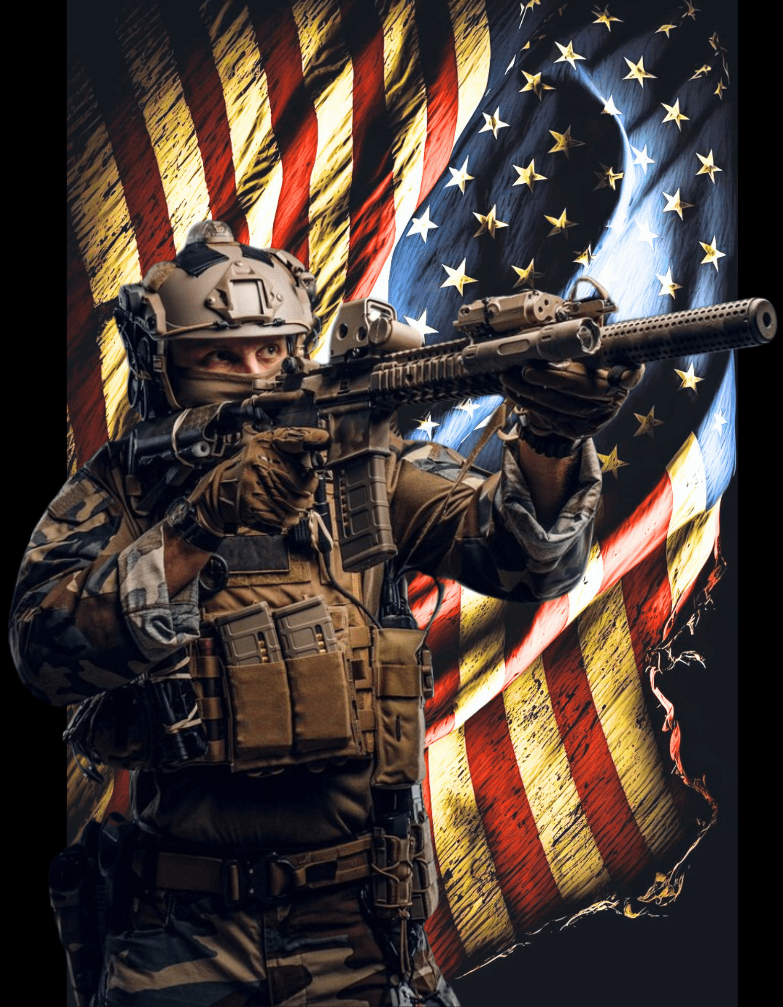 1556x2000 American Soldier Graphic T Shirt