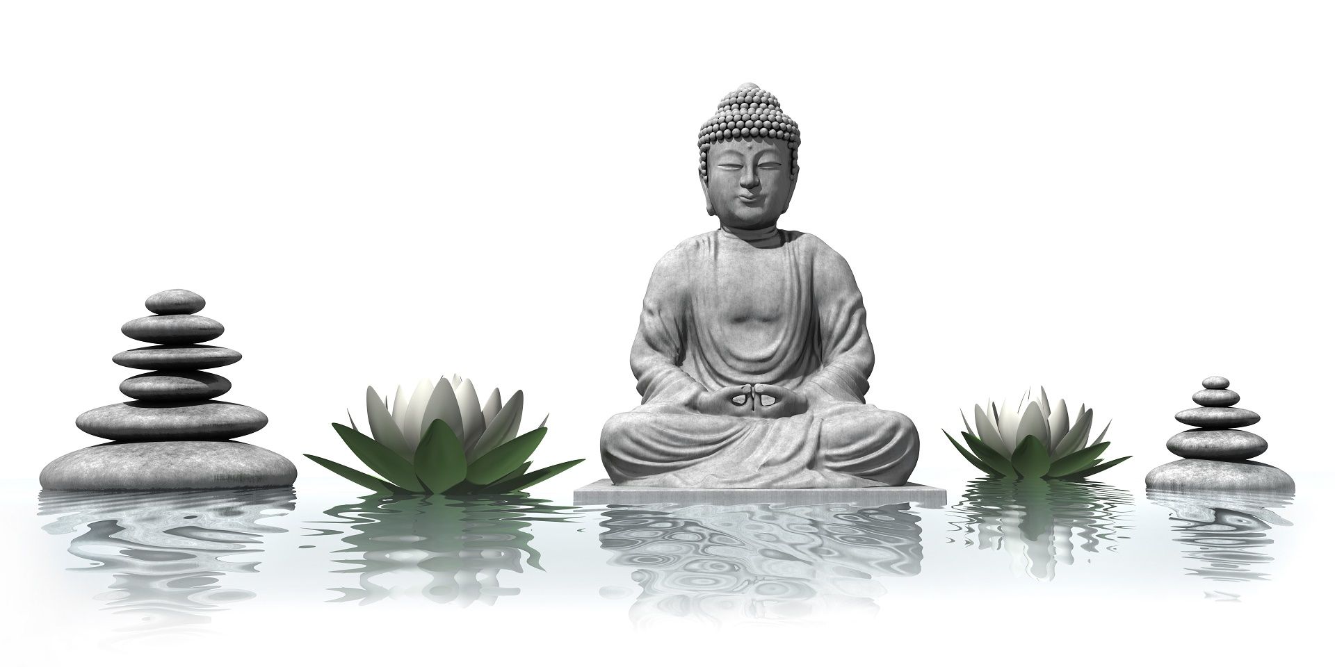 1920x960 Serene Buddha HD Wallpaper: Spiritual Calm and Balance