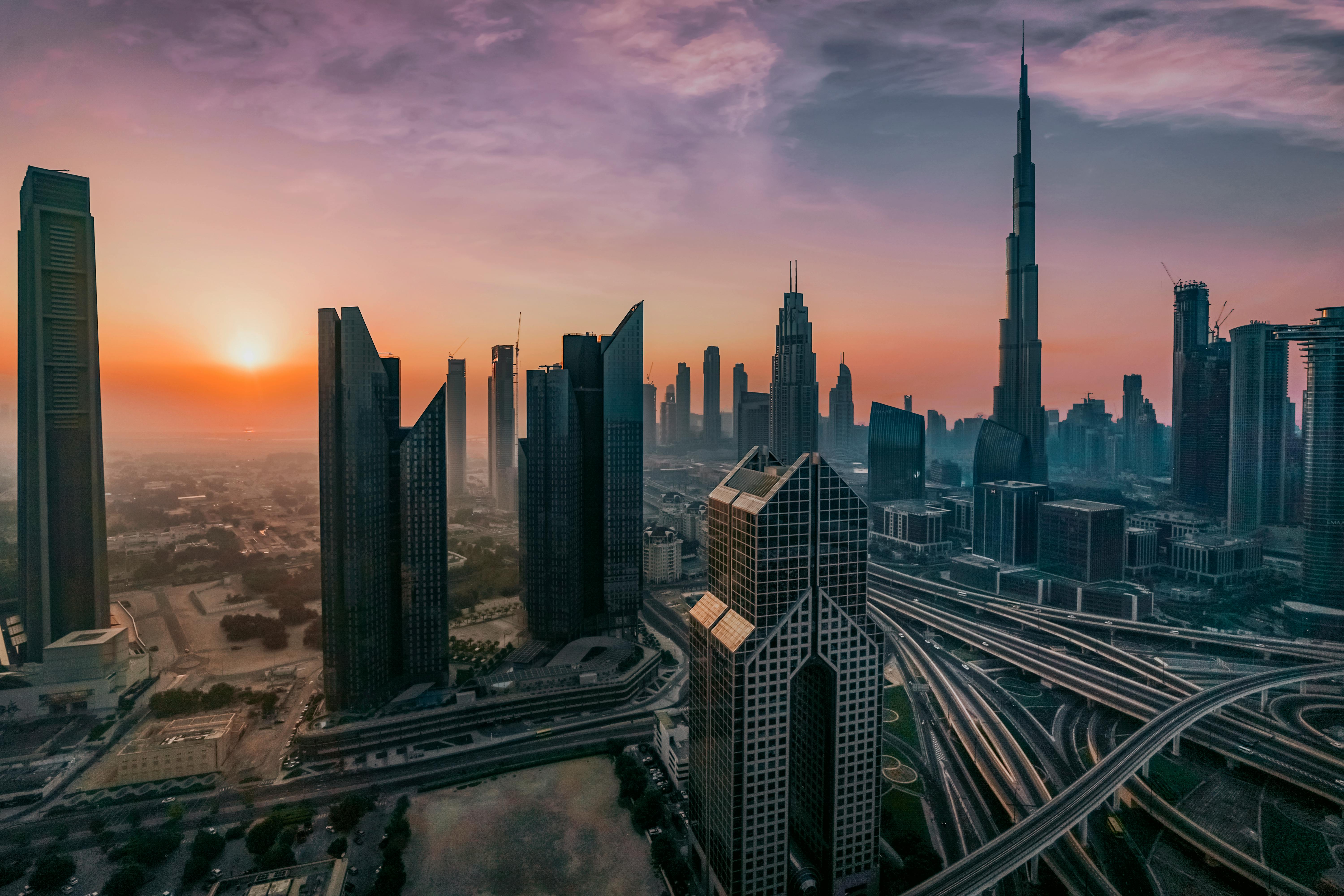 6000x4000 Skyscrapers in Skyline of Dubai, UAE at Dusk · Free