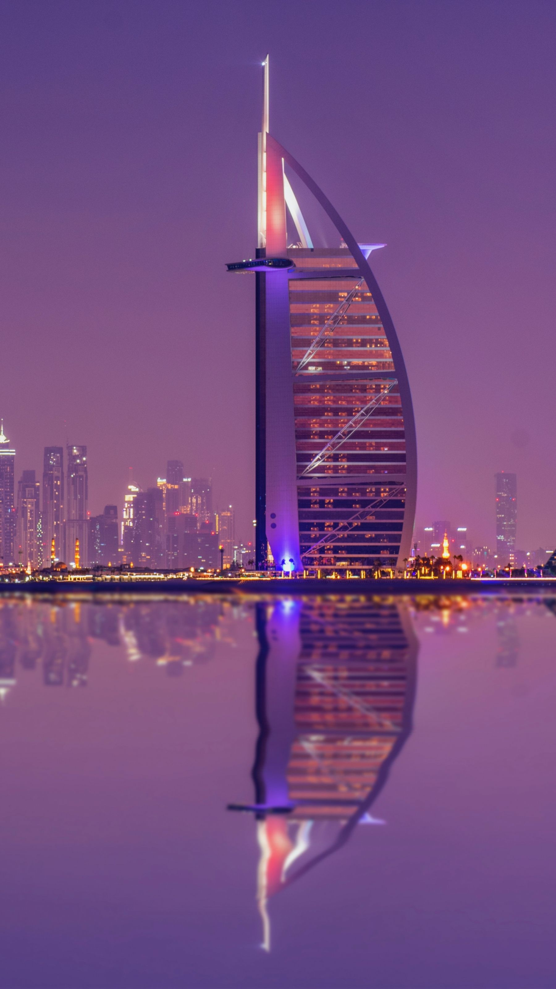 1800x3200 Dubai UAE Luxury Living Skyscraper Purple Sky