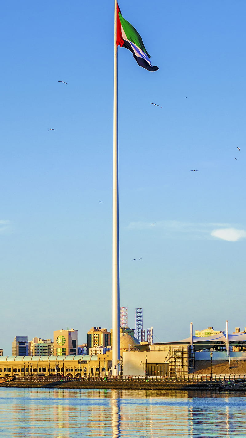 800x1423 Uae flag, dubai, khallidnoorgraphy, landscape, HD phone wallpaper