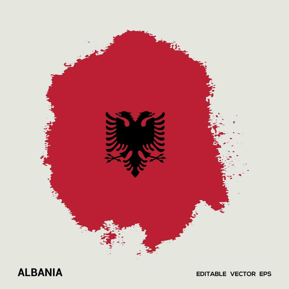 980x980 Albania Flag Brush Vector stroke, Flag of Albania in grunge brush stroke