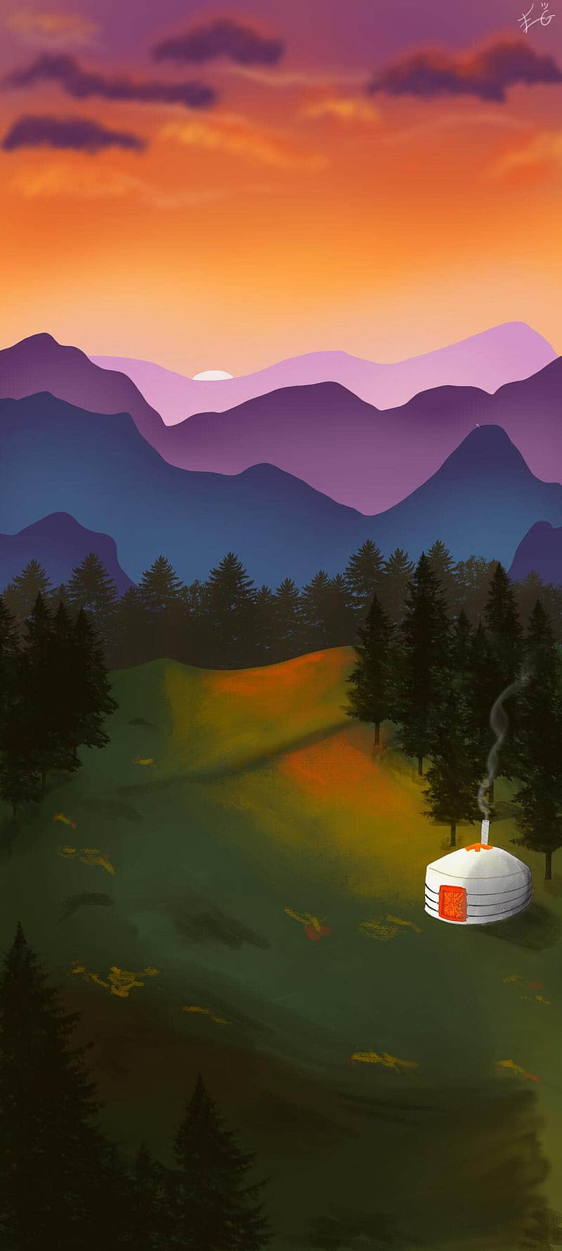 800x1778 Mongolian sunset, mongolia, mountain, phone, view, HD phone wallpaper