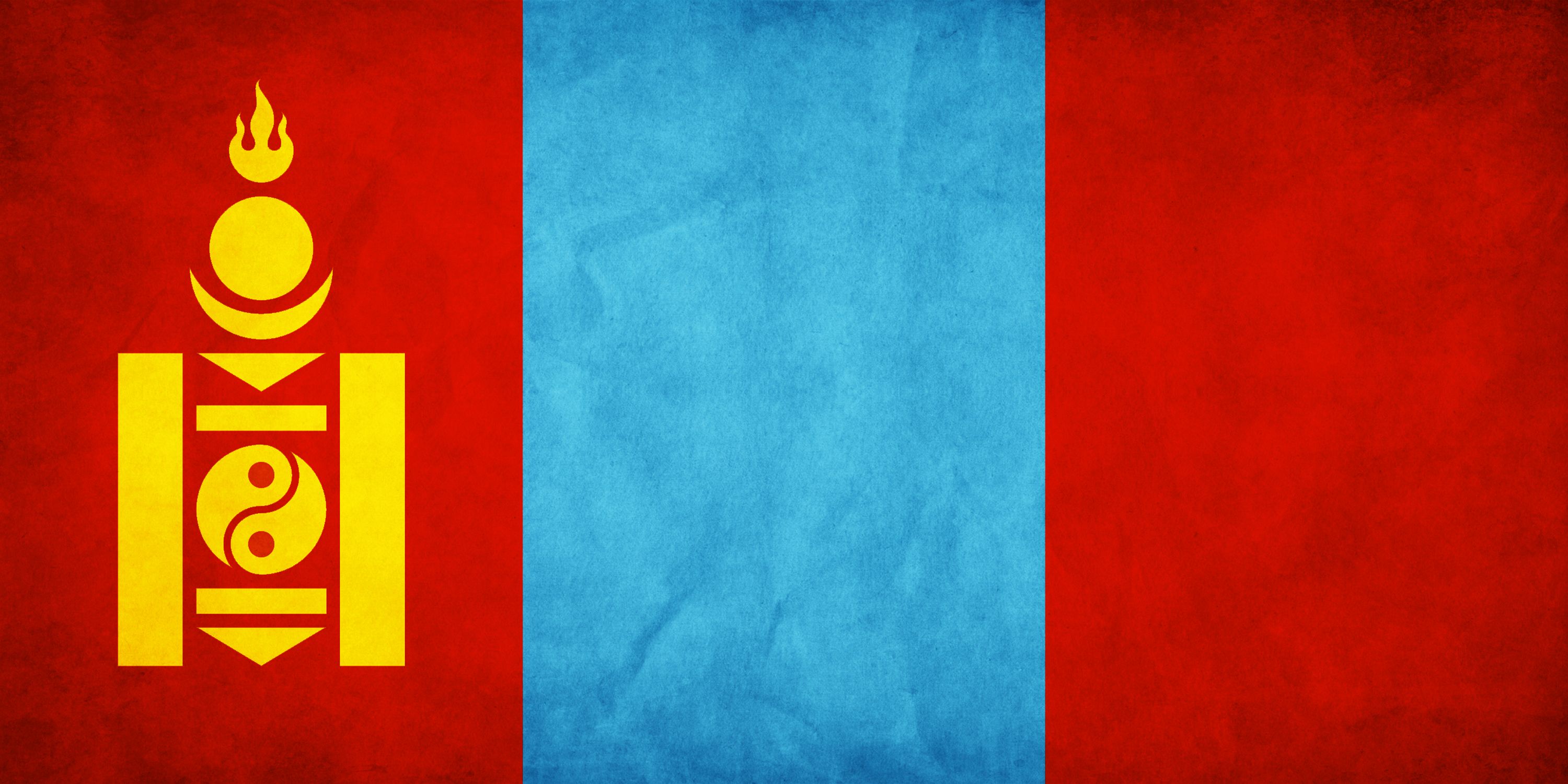 3000x1500 Mongolia Flag HD Wallpaper