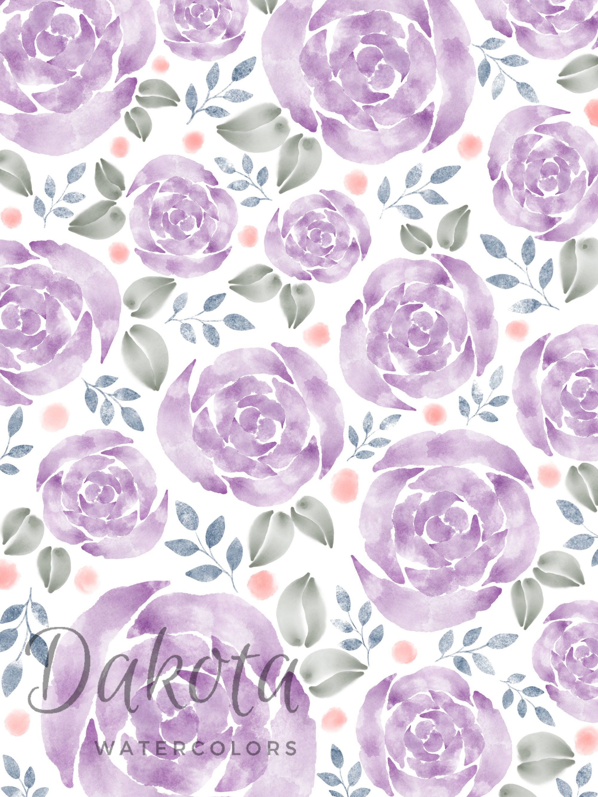 2000x2666 Pastel Purple Watercolor Roses Background. Flowers Wallpaper. Floral Digital Download. Purple Flowers Scrapbook Paper