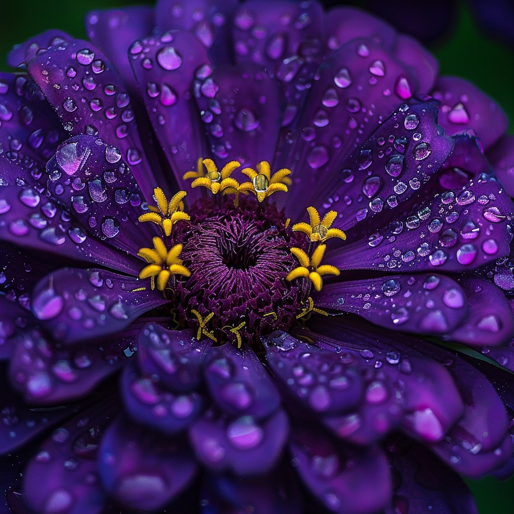1024x1024 Free Dewy Purple Flower Image, Purple, Dew