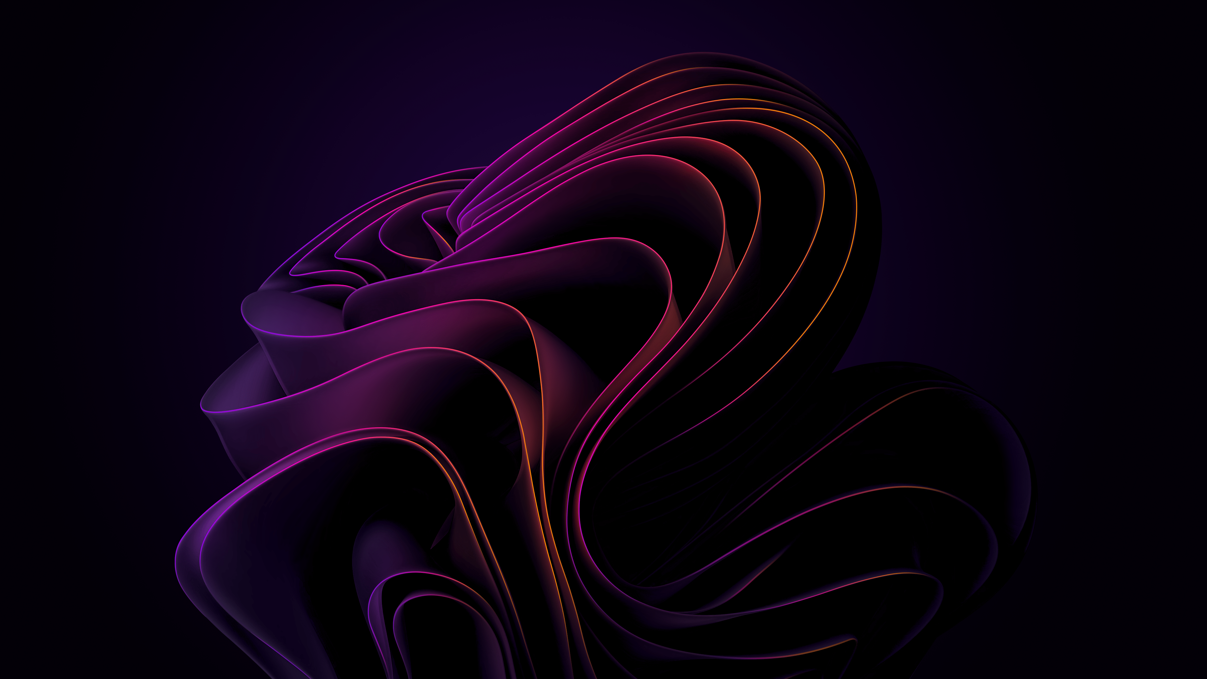 3840x2160 Windows 11 Wallpaper 4K, Purple abstract, Dark background