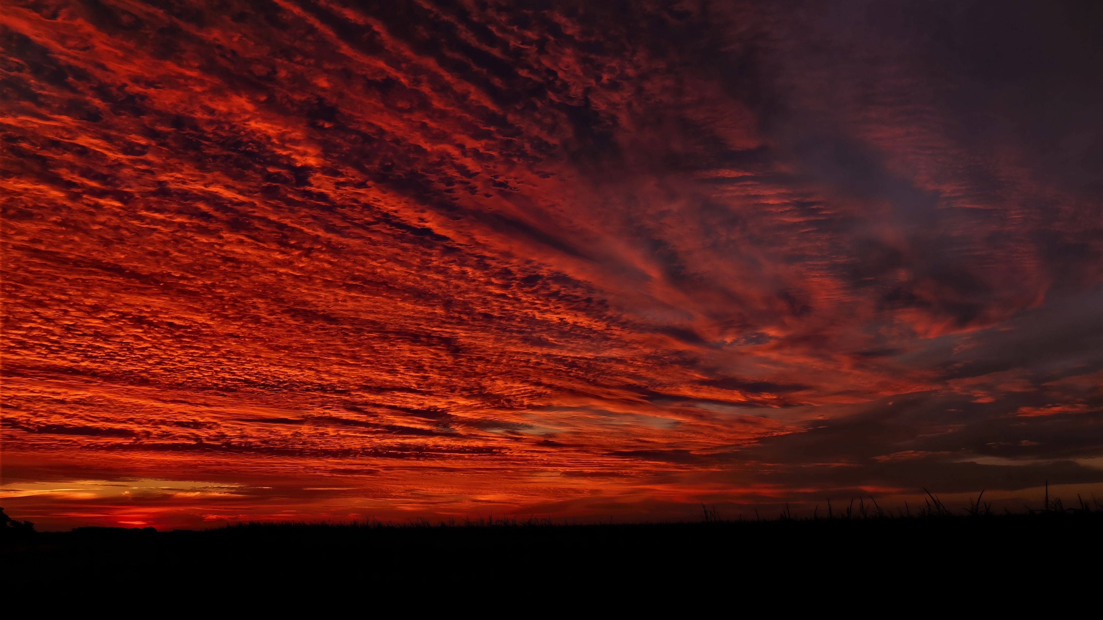 3840x2160 red black clouds sky sunset dark nature wallpaper background 4K HD Dark Background Wallpaper