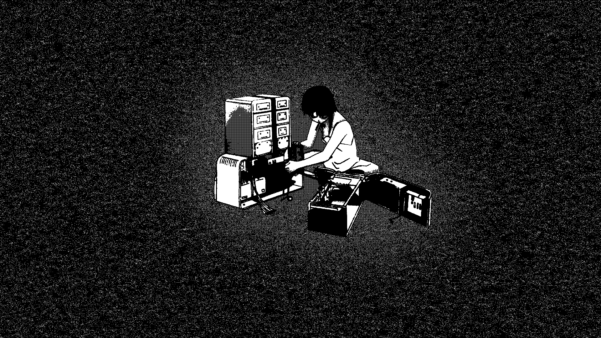 1920x1080 HD Anime Vibes: Serial Experiments Lain in Digital Noir