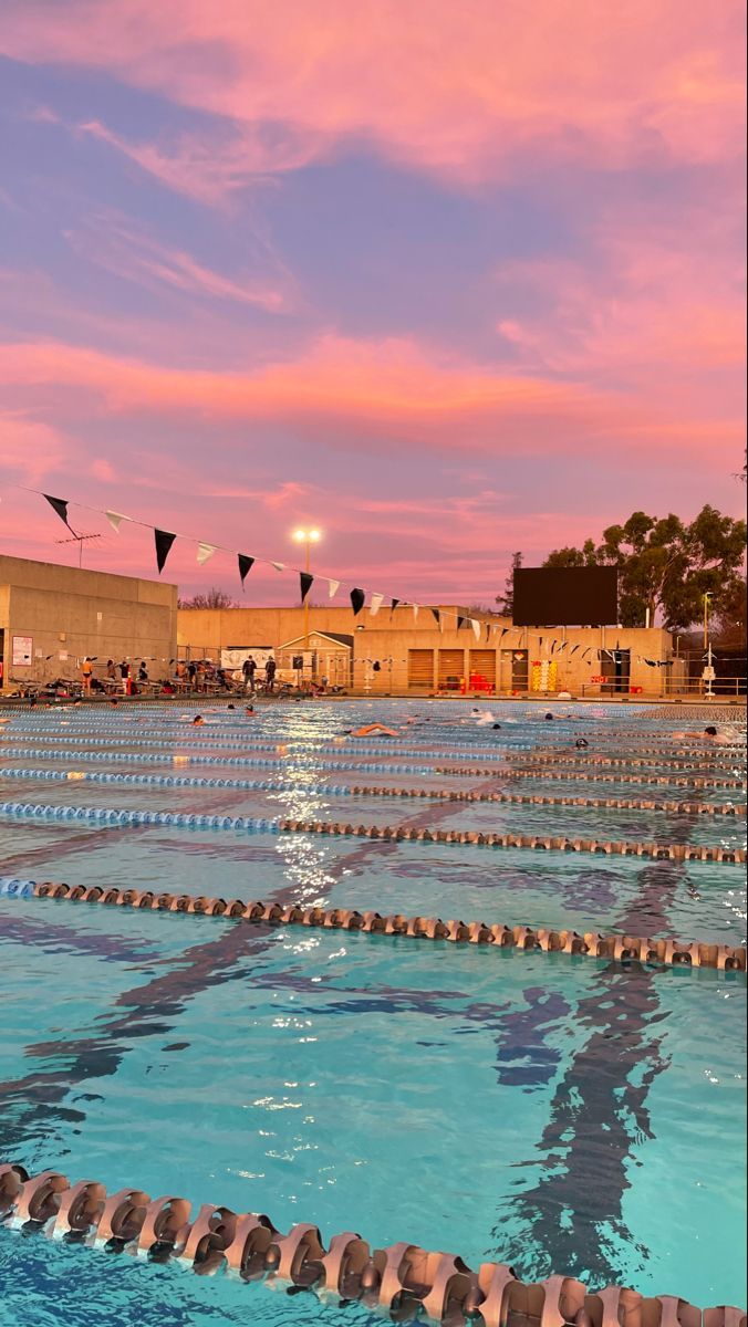 676x1200 swimming pool sunset. Swimmers life, Swimming world, Swimming picture