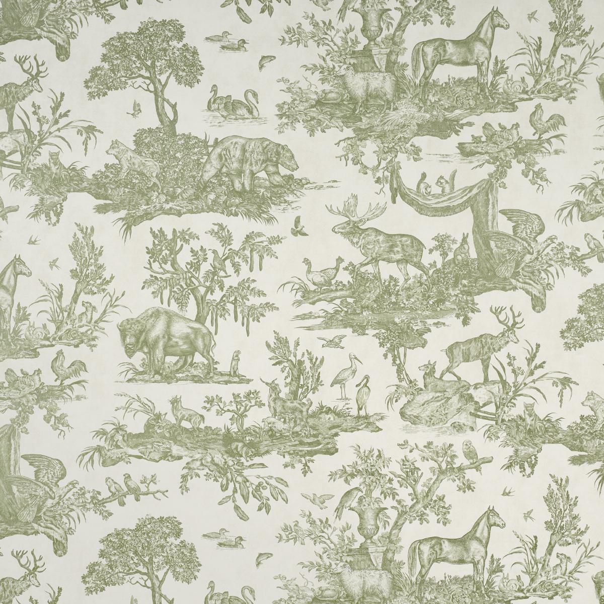 1200x1200 Schumacher Western Toile Olive Wallpaper