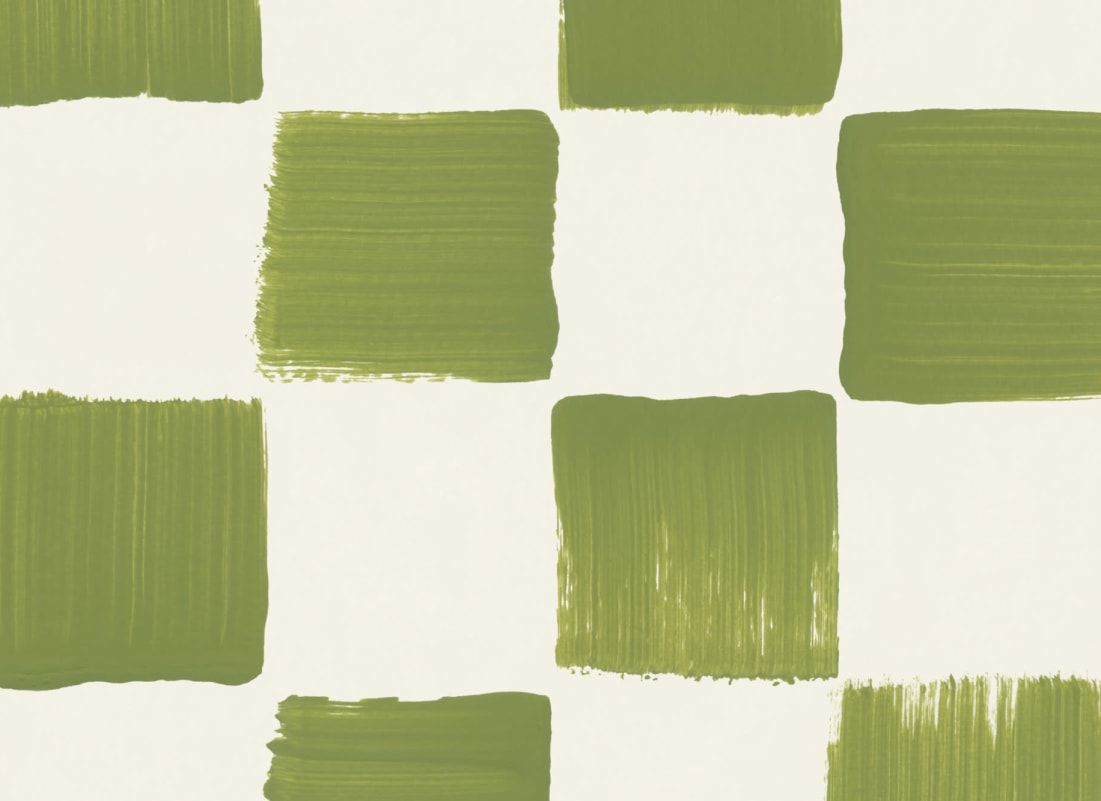 1101x801 Olive Green Hand Painted Checkered Wallpaper