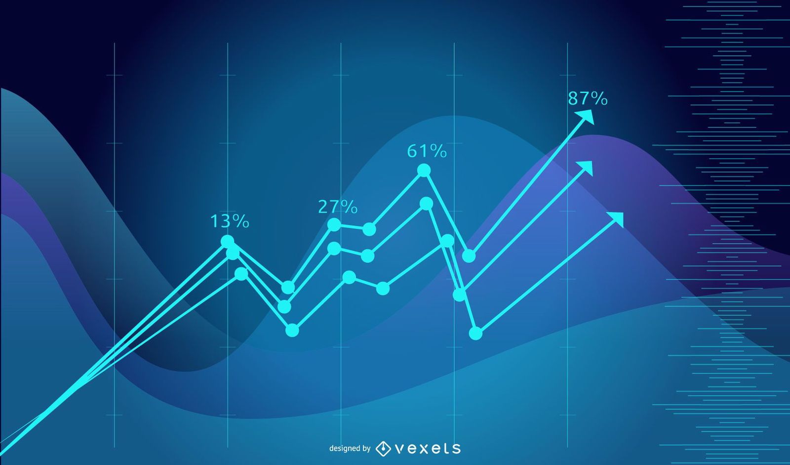 1600x941 Blue Tech Fluorescent Financial Chart Background Vector Download