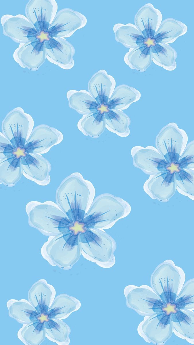 675x1200 Blue and White Flowers iPhone Wallpaper