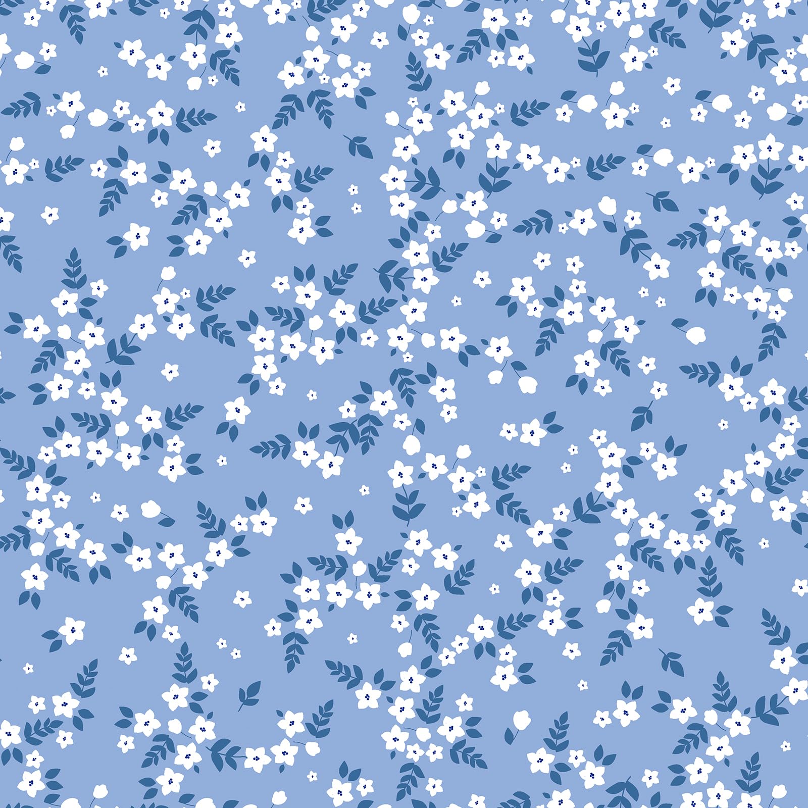 1600x1600 VaryFloral 12x118 Blue Floral Wallpaper Peel and Stick Small Flower Botanical Wallpaper Removable Sticky Self Adhesive Light Blue Floral Contact Paper for Cabinets Drawer Shelf Liner Bedroom Nursery