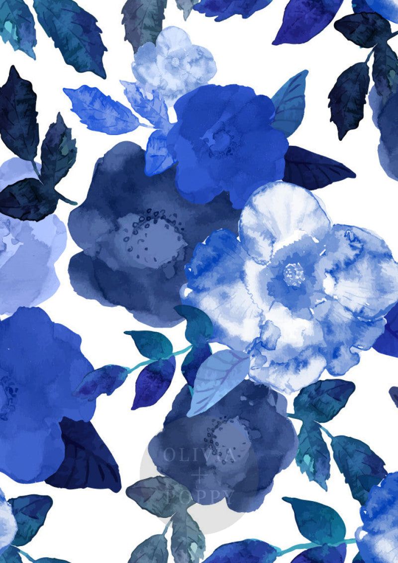 800x1129 Blue Flower Wallpaper for Walls. Olivia + Poppy