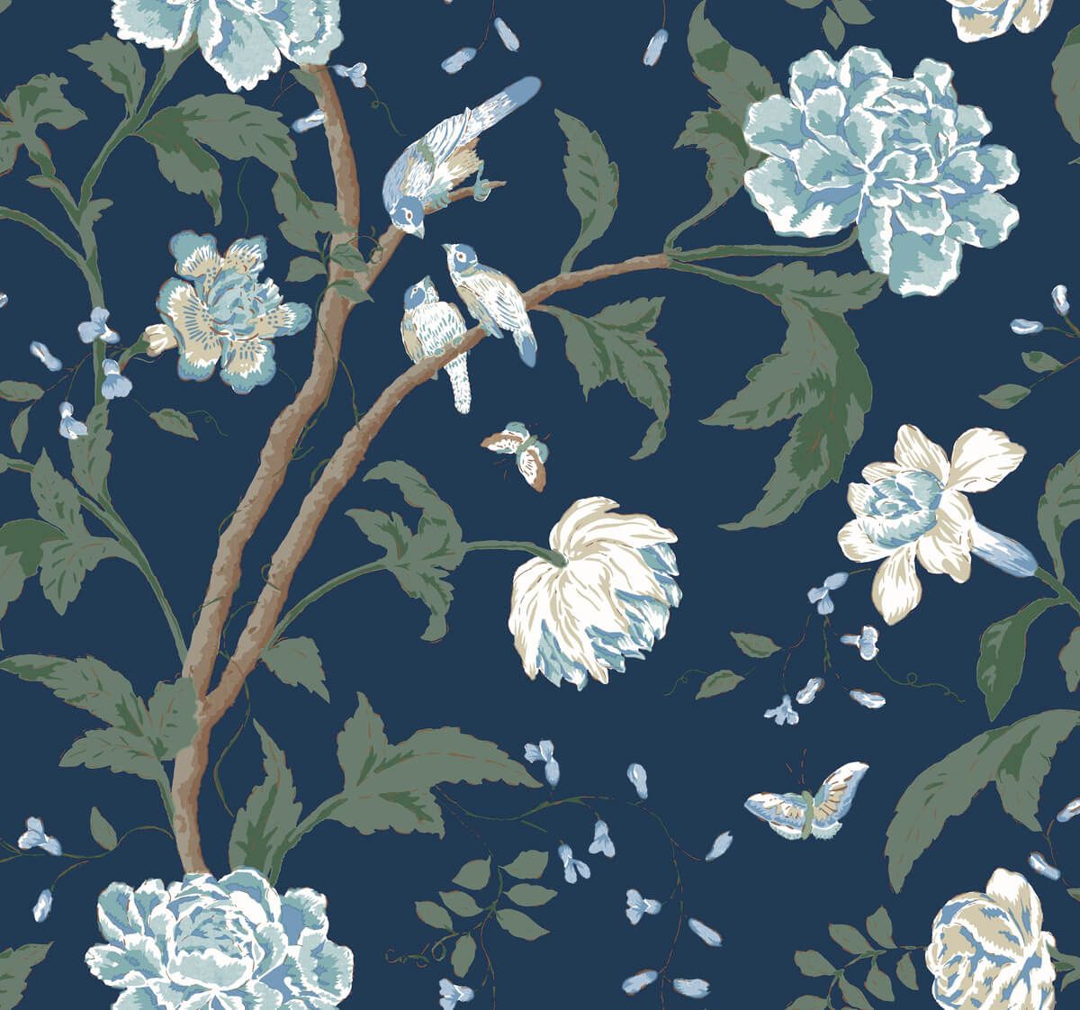1200x1122 York Blooms Second Edition Teahouse Floral Wallpaper