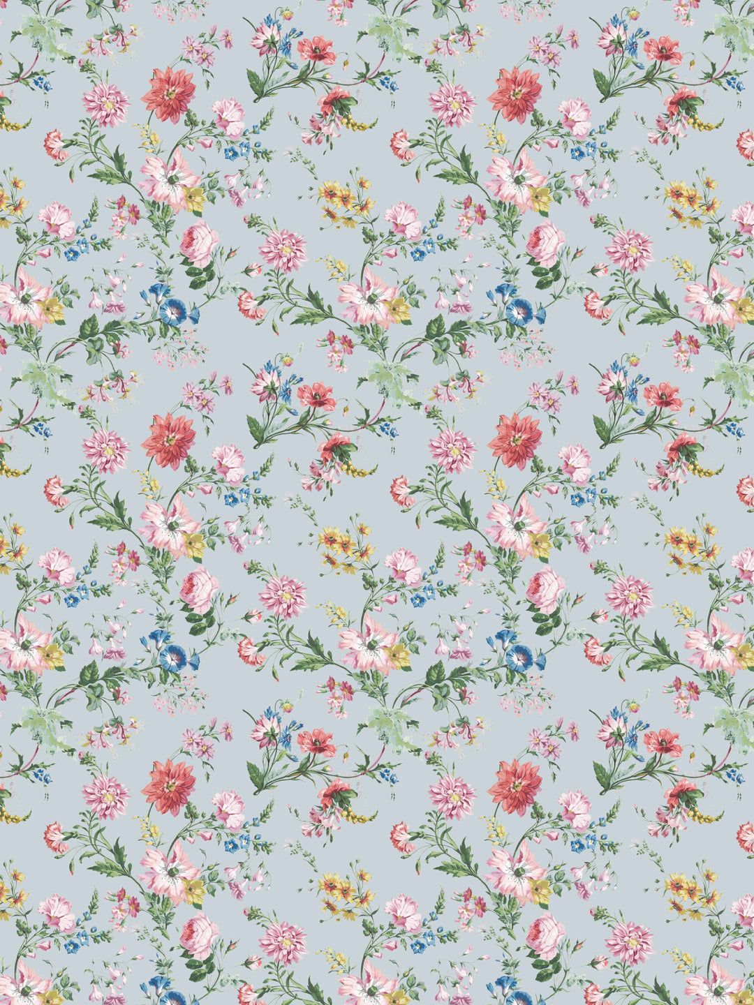 1080x1440 Pale Blue Floral Wallpaper Power