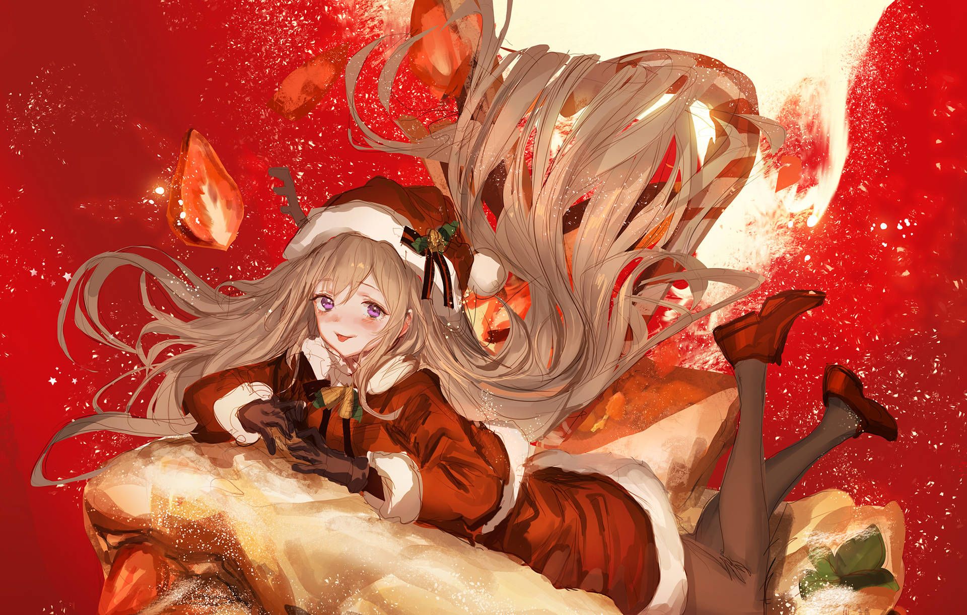 1920x1222 Anime Girl Christmas Wallpaper