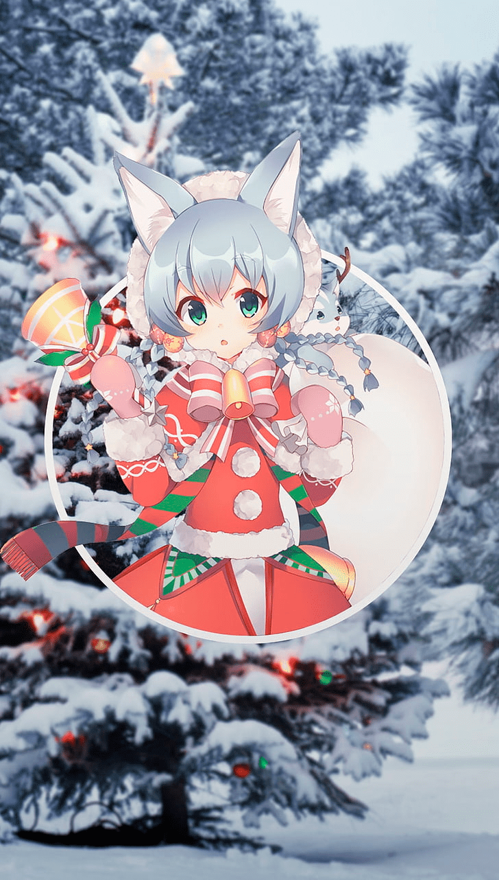 728x1282 Christmas Anime iPhone Wallpaper
