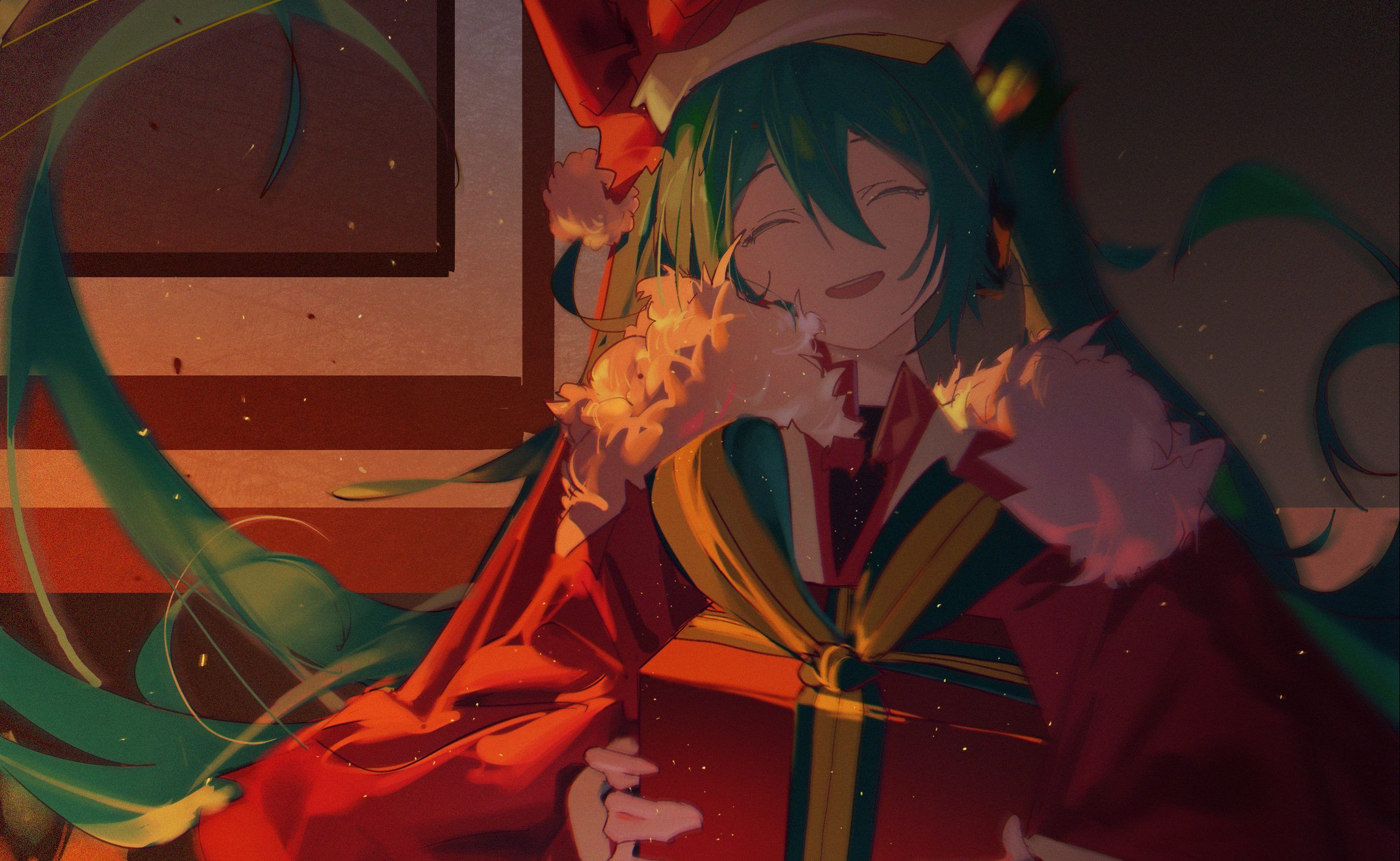 2481x1525 Fanart Friday x 12 Days of Christmas Anime, Day 9: Miku Claus!
