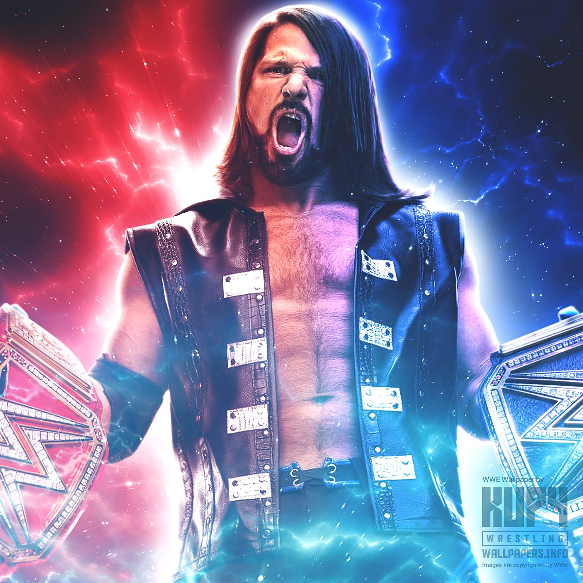 1200x1200 WHAT IF) AJ Styles WWE Champion AND Universal Champion wallpaper! Wrestling Wallpaper