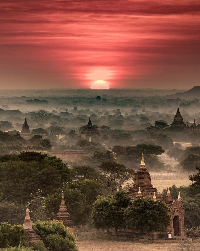800x1001 Myanmar, fantasy, temple, HD phone wallpaper