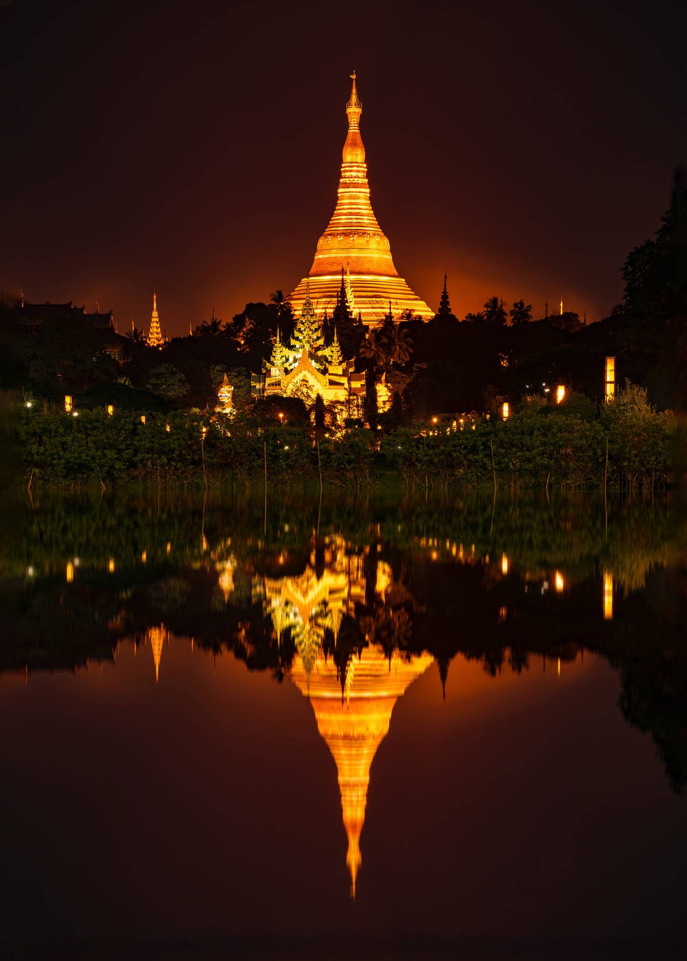 1372x1920 Download Bright Shwedagon Pagoda Myanmar Wallpaper