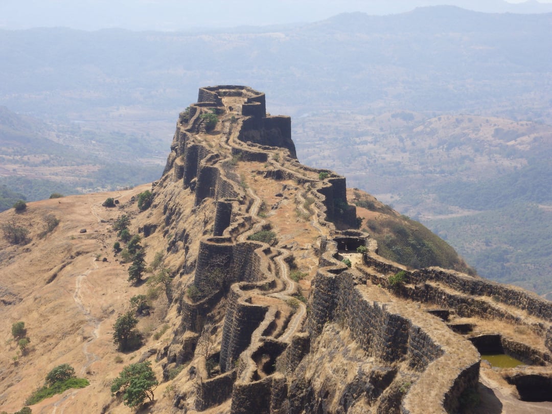 1080x810 Bastions and fortifications of Rajgad Fort, India