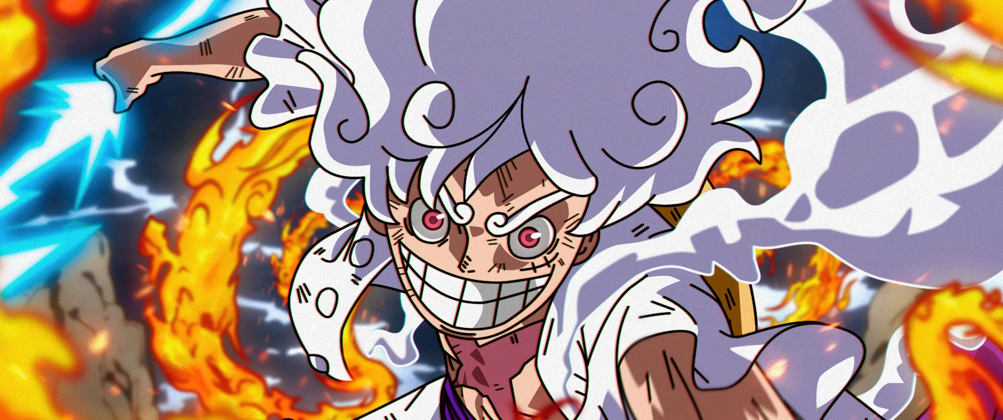 3440x1440 Luffy Gear 5 (One Piece) 5K Wallpaper