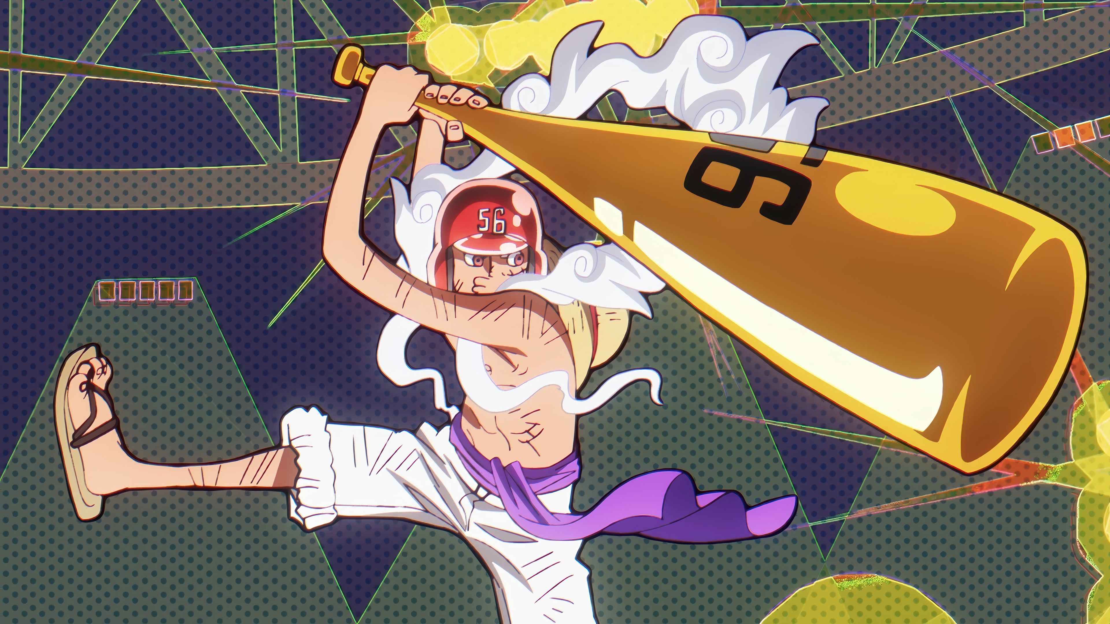 3840x2160 Luffy Gear 5 Baseball Bat One Piece Wallpaper 4K HD PC