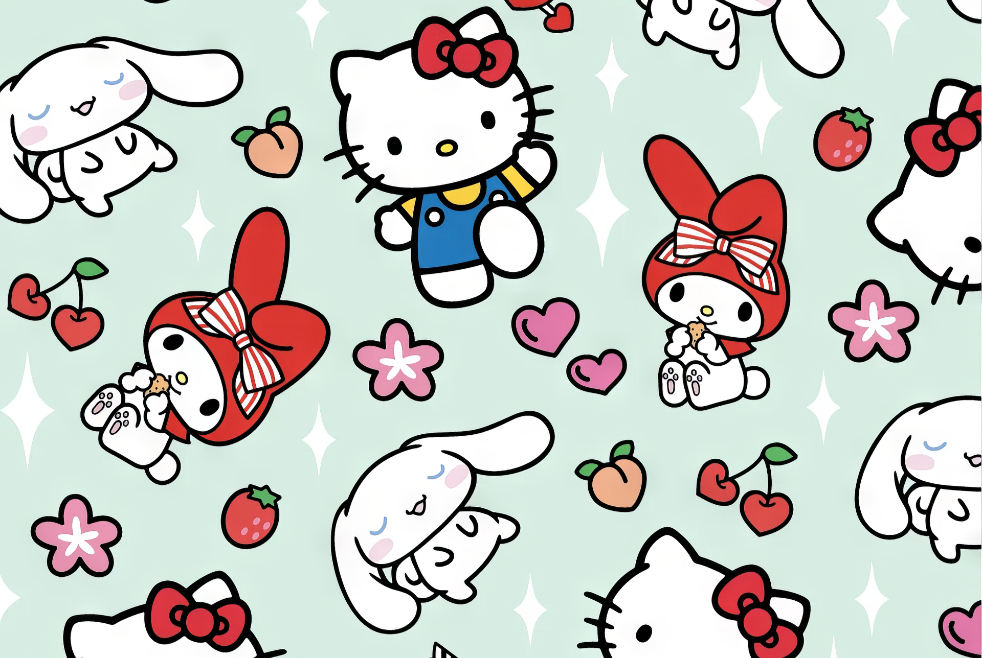 1920x1288 Cute Sanrio HD Wallpaper featuring Hello Kitty and Friends