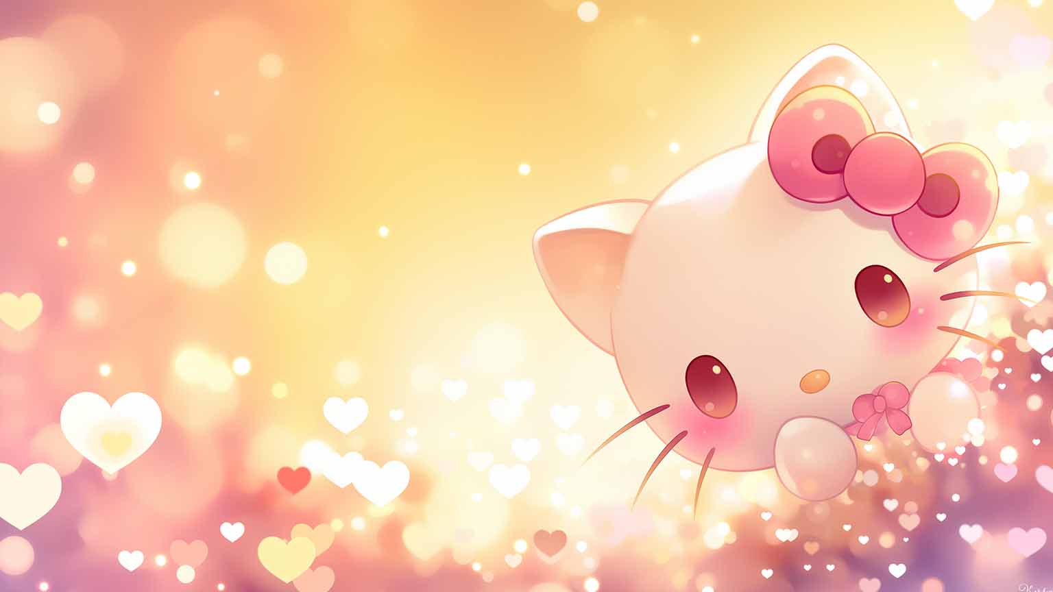 1536x864 Hello Kitty Happy Cute Cat Desktop Wallpaper