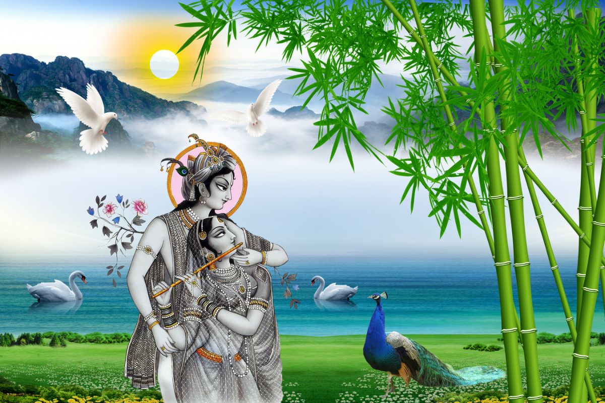 1200x800 Radha Krishna Bhaav Wallpaper Mural for Wall®