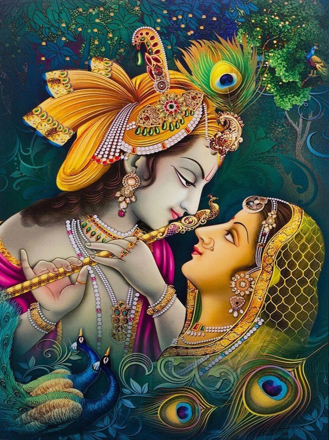 1123x1500 Radha Krishna HD Wallpaper on Art Paper Fine Art Print